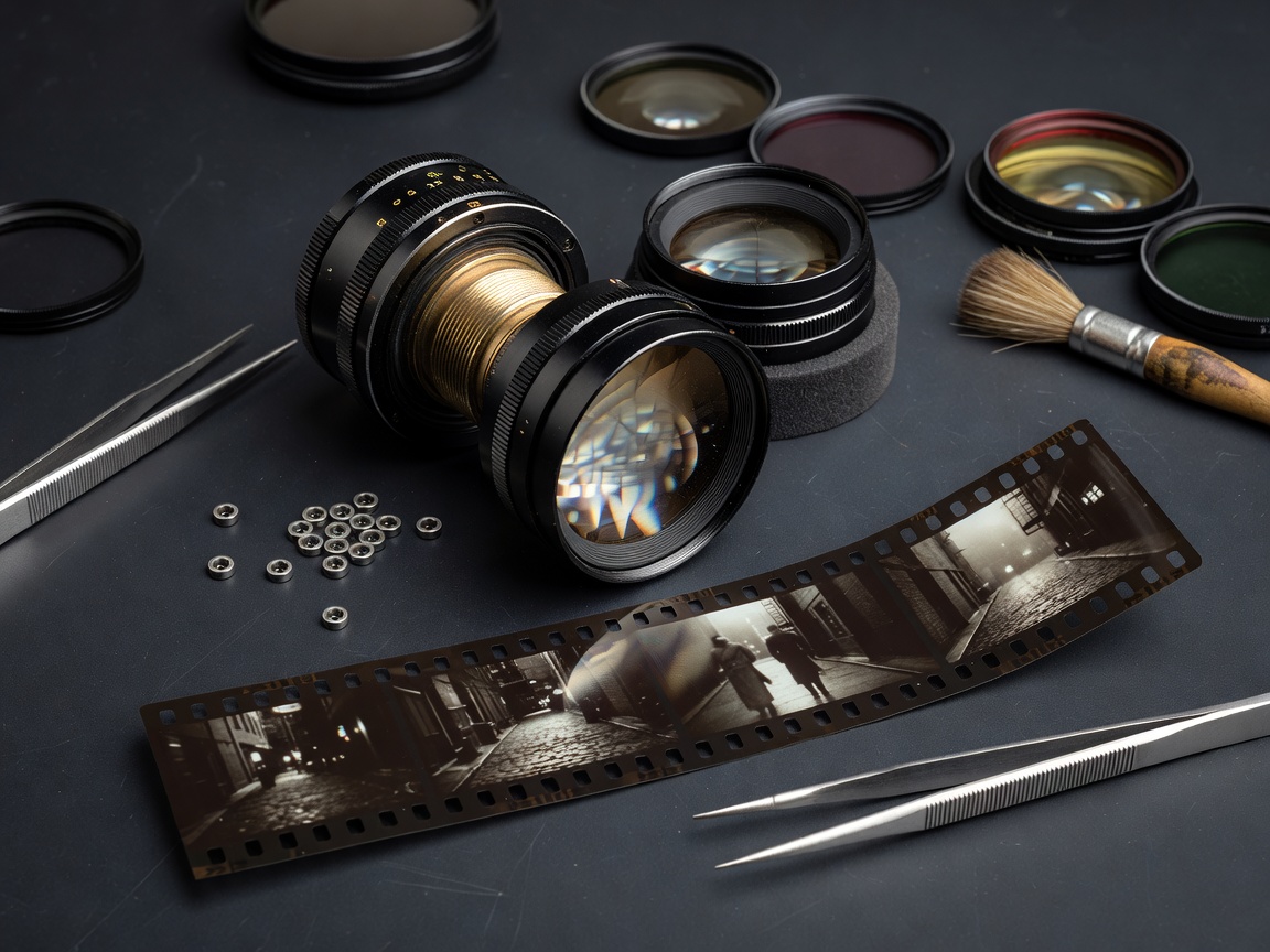 Filmmaking camera lens close up